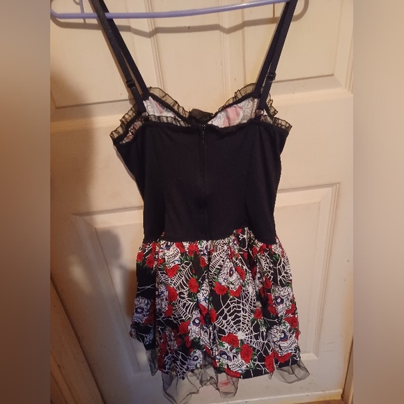 *SOLD* Lip Service Spiderwebs And Sugar Skulls Dress - Picture 2 of 9